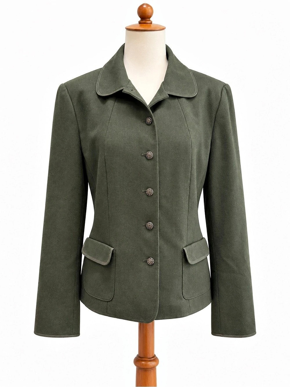 Talbots Italian Wool Blend Blazer Olive Green Size 10 Jacket